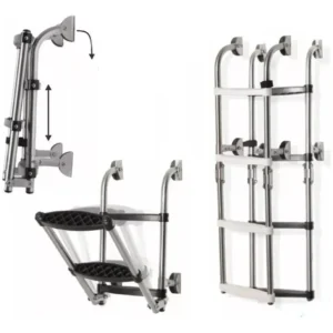Escalera Náutica Plegable 4 Escalones Acero Inoxidable